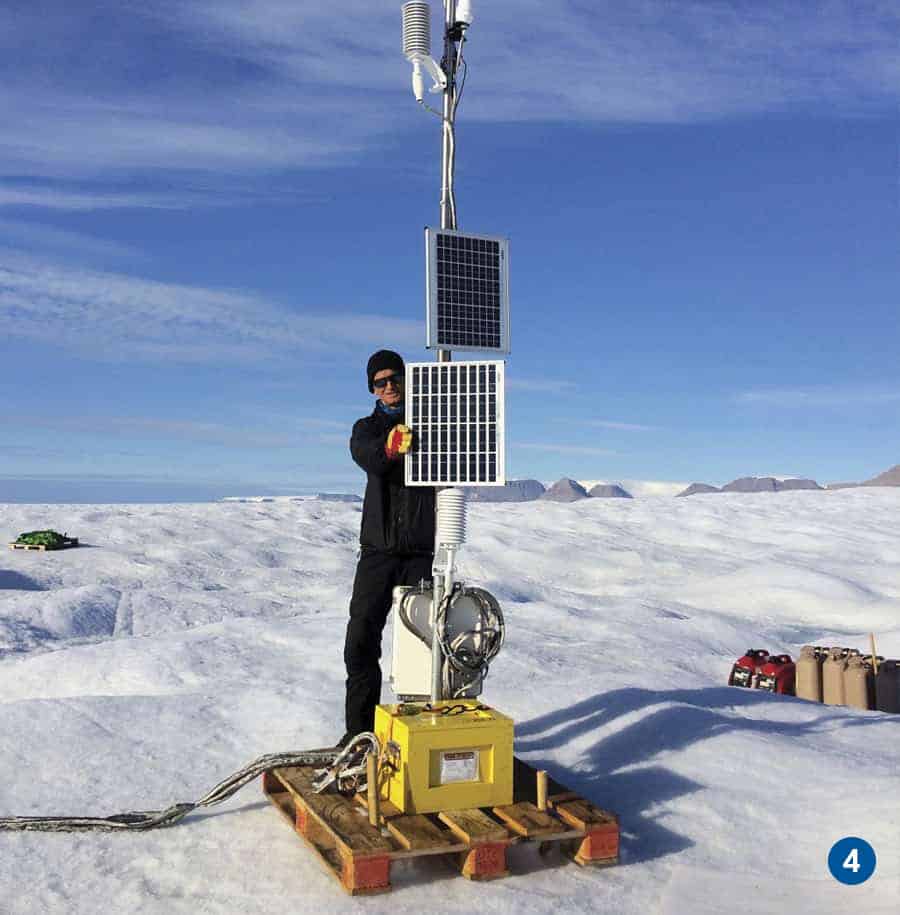 University of Delaware Ocean Weather Station, 13 kilometers seaward from the grounding zone of Petermann Glacier. Photo Credit: Peter Washam