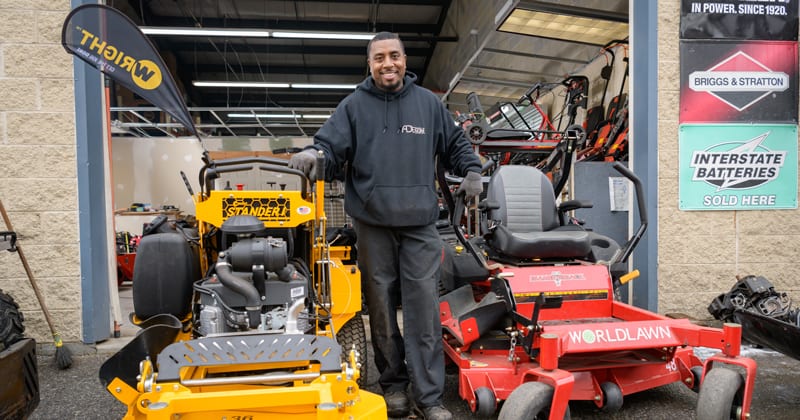 Andre Dorsey is the owner of “AD Small Engine Repair” in Wilmington, Delaware. He’s been working with the Small Business Development Center at UD to help navigate challenging business conditions caused by the COVID-19 pandemic.